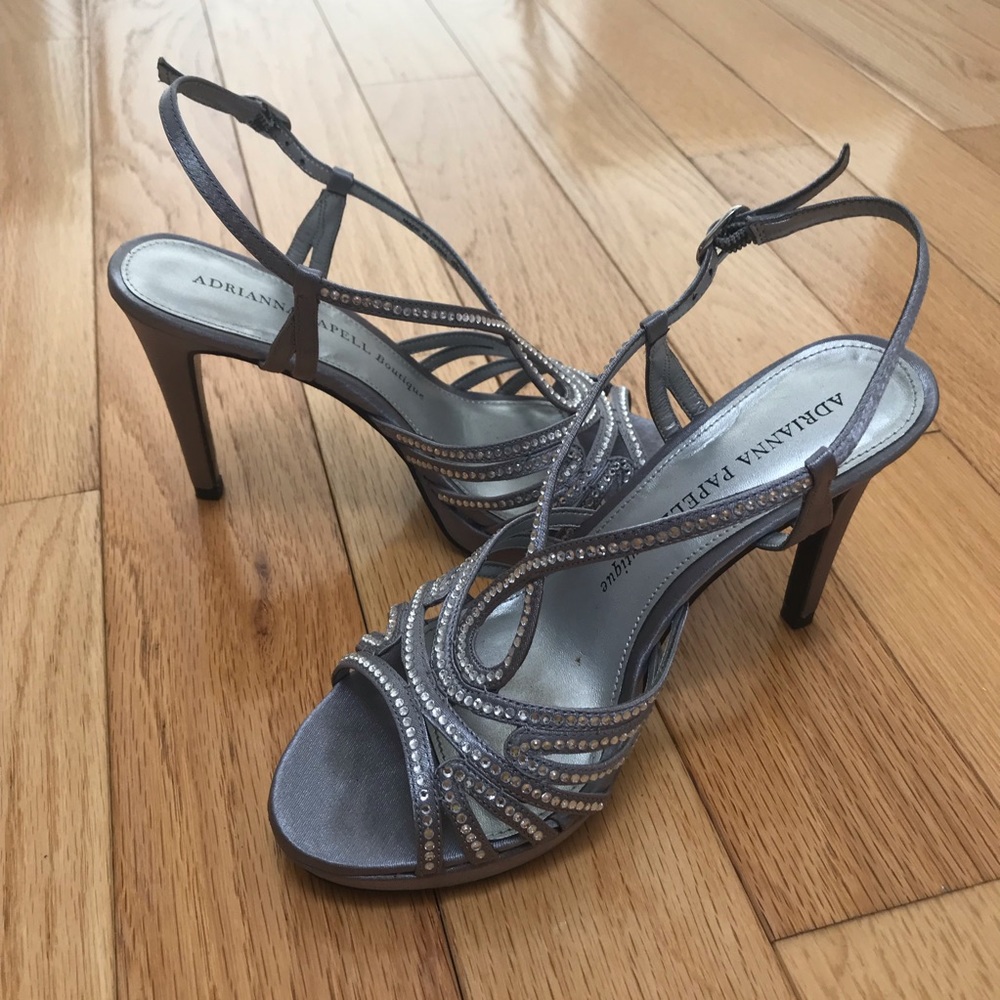 Adrianna Papell Silver Rhinestone Pumps